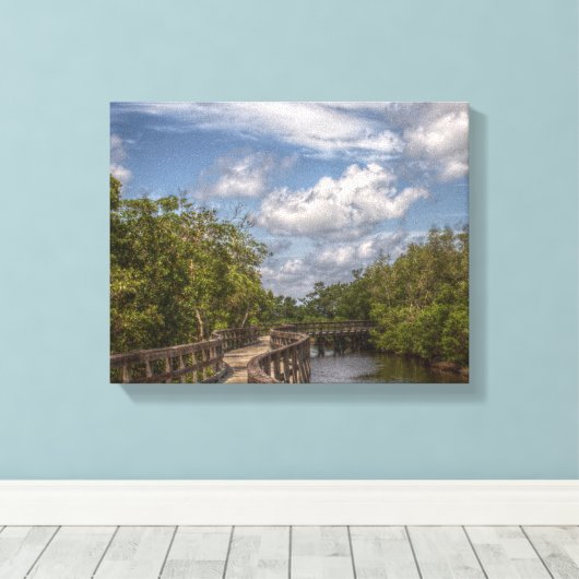 gebogen loopbrug canvas afdruk (Insitu (Houten vloer))