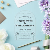 Gebogen minimalistische tropen bruiloft acryl uitnodigingen (Insitu (Huwelijk))