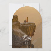 Gebogen minimalistische tropen bruiloft kaart (Achterkant)