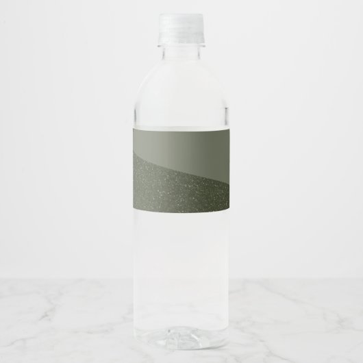 Gebogen mos groen water fles label waterfles etiket (Voorkant)