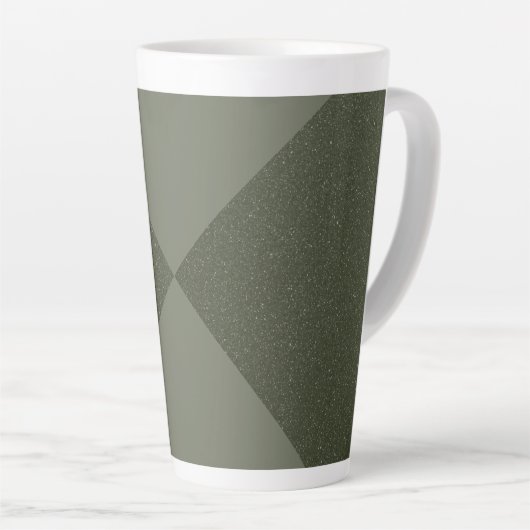 Gebogen Moss Green & Textured Latte Mok (Rechterhoek)