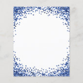 Gebogen Navy Blauwe Glitters Witte Menu (Achterkant)