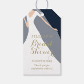 Gebogen op Navy Blue Vrijgezellenfeest Dank je wel Cadeaulabel (Voorkant)