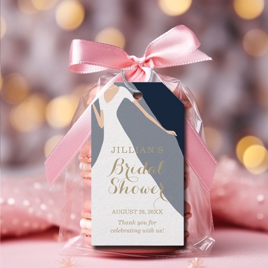 Gebogen op Navy Blue Vrijgezellenfeest Dank je wel Cadeaulabel