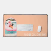 Gebogen Photo Lijst Perzik Minimale Tafelmat Bureaumat (Keyboard & Muis)