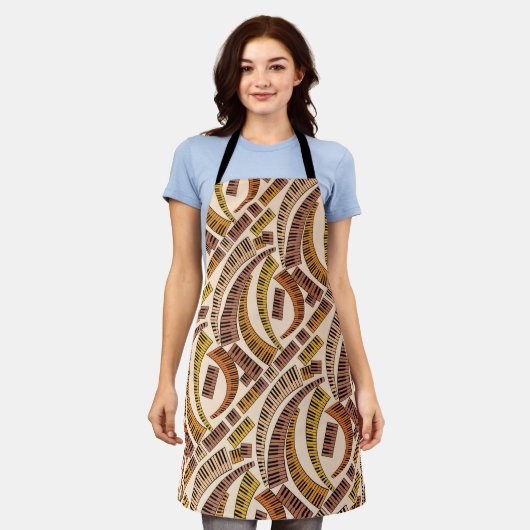 Gebogen Piano Keys Schort (Gedragen)