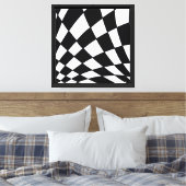 Gebogen raster | Modern Canvas Afdruk (Insitu (Slaapkamer))