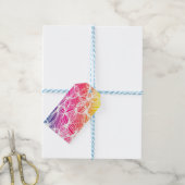 gebogen regenbooglijnen cadeaulabel (Met Touw)