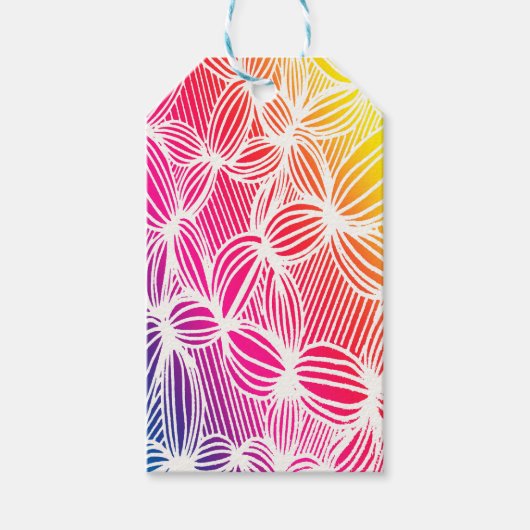 gebogen regenbooglijnen cadeaulabel (Voorkant)