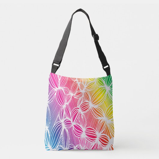 gebogen regenbooglijnen crossbody tas (Voorkant)