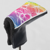 Gebogen regenbooglijnen golfheadcover (3/4 voorkant)