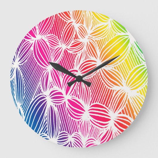 gebogen regenbooglijnen grote klok (Voorkant)