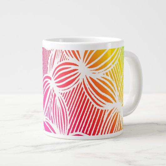 gebogen regenbooglijnen grote koffiekop (Voorkant rechts)