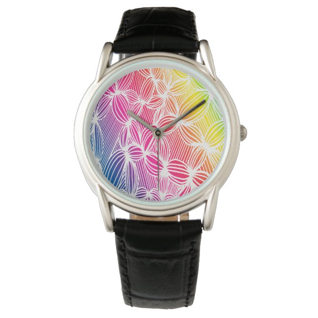 gebogen regenbooglijnen horloge (Voorkant)
