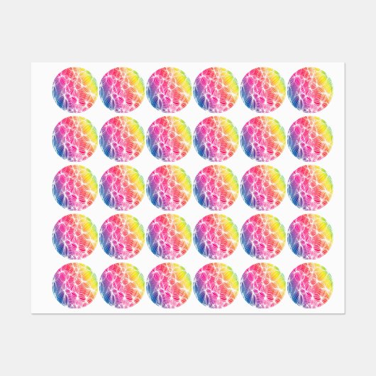 gebogen regenbooglijnen labels (Vel)