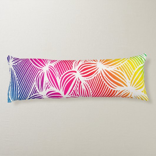 gebogen regenbooglijnen lichaamskussen (Achterkant)