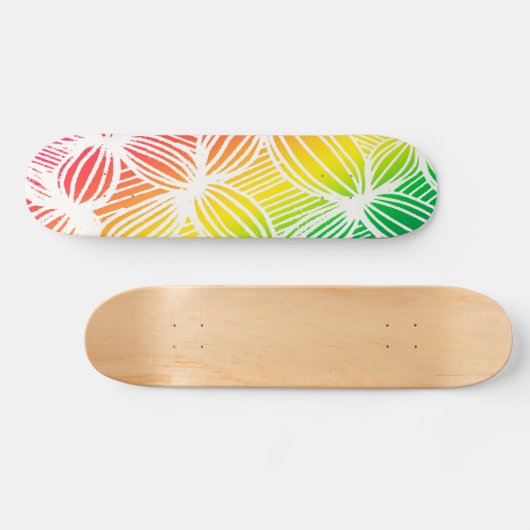gebogen regenbooglijnen persoonlijk skateboard (Horizontaal)