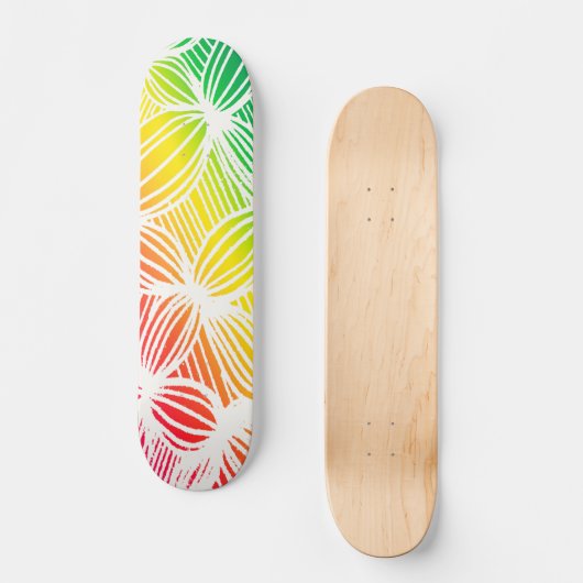 gebogen regenbooglijnen persoonlijk skateboard (Voorkant)