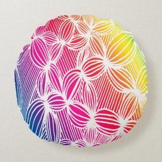 gebogen regenbooglijnen rond kussen