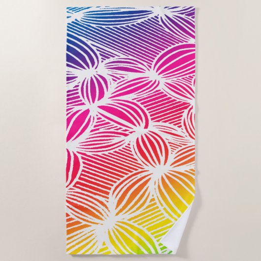 gebogen regenbooglijnen strandlaken (Voorkant)