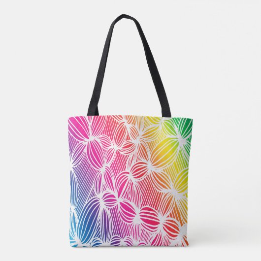 gebogen regenbooglijnen tote bag (Achterkant)