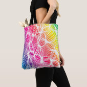 gebogen regenbooglijnen tote bag (Dichtbij)