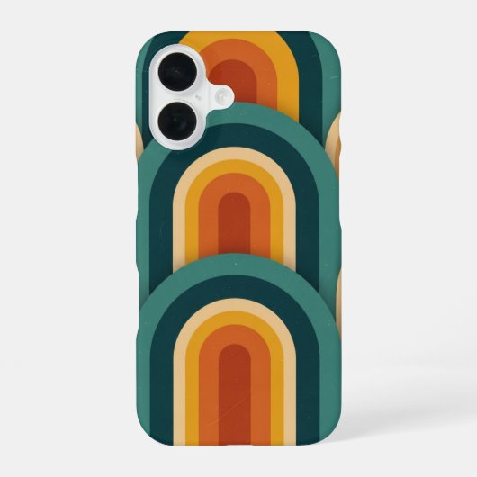 Gebogen Retro Bogen iPhone 16 Hoesje (Achterkant)