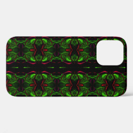 Gebogen rode streken op groene achtergrond die ges Case-Mate iPhone case