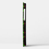 Gebogen rode streken op groene achtergrond die ges Case-Mate iPhone case (Achterkant / Links)