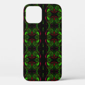 Gebogen rode streken op groene achtergrond die ges Case-Mate iPhone case (Achterkant)