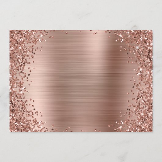 Gebogen Roos Gouden Glitter en Metallic Folie Menu (Achterkant)