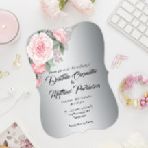 Gebogen Roze Rose Zilver Elegantie Bruiloft