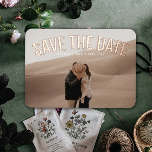 Gebogen Save the Date Folie Uitnodiging