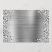 Gebogen Silver Glitter en Metallic Folie Menu (Achterkant)
