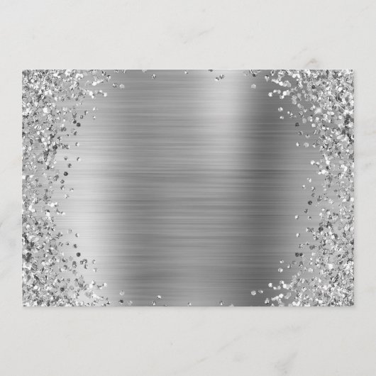 Gebogen Silver Glitter en Metallic Folie Menu (Achterkant)