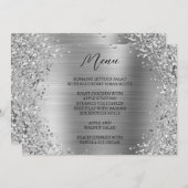Gebogen Silver Glitter en Metallic Folie Menu (Voorkant / Achterkant)