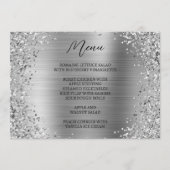 Gebogen Silver Glitter en Metallic Folie Menu (Voorkant)