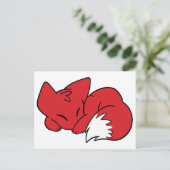 gebogen slaapvos briefkaart (Staand voorkant)