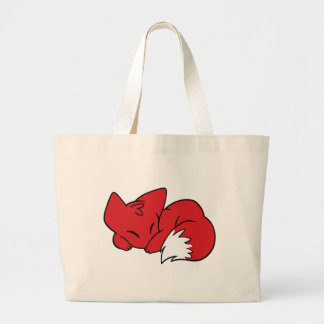 gebogen slaapvos grote tote bag