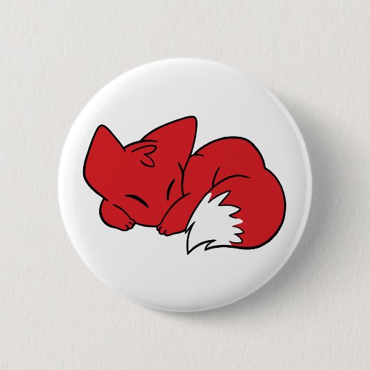 gebogen slaapvos ronde button 5,7 cm (Voorkant)