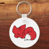 gebogen slaapvos sleutelhanger (Voorkant)