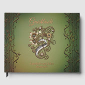 Gebogen steampunk piano keyboard. gastenboek (Voorkant)