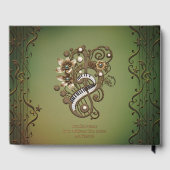 Gebogen steampunk piano keyboard. gastenboek (Achterkant)