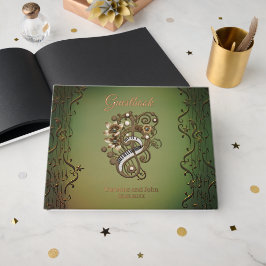 Gebogen steampunk piano keyboard. gastenboek