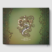 Gebogen steampunk piano keyboard. gastenboek (Achterkant)