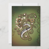 Gebogen steampunk piano keyboard. kaart (Achterkant)
