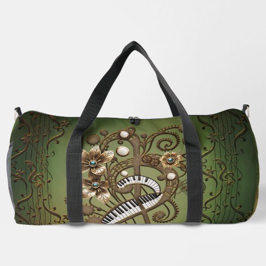 Gebogen steampunk piano keyboard. plunjezak (Achterkant)