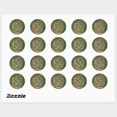 Gebogen steampunk piano keyboard. ronde sticker (Vel)