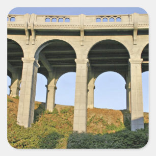 Gebogen steunen Patterson Memorial Bridge Vierkante Sticker