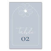 Gebogen stoffige blauwe tafelnummers (Voorkant)